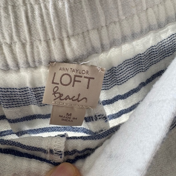 LOFT Blue and White Striped Joggers/beach - Picture 2 of 3
